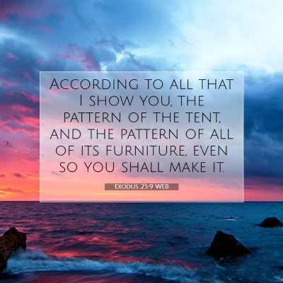 Picture 07 - Exodus 25:9 WEB - According to all that I show you, the pattern of - Bible Verse Picture