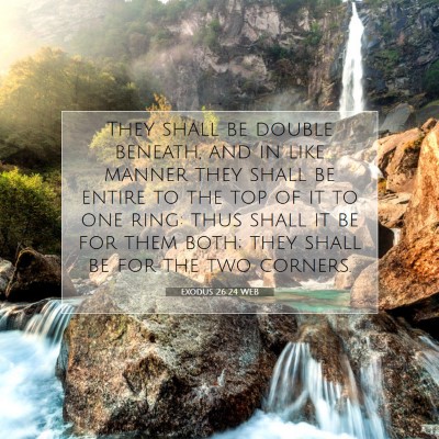 Picture 07 - Exodus 26:24 WEB - They shall be double beneath, and in like manner - Bible Verse Picture