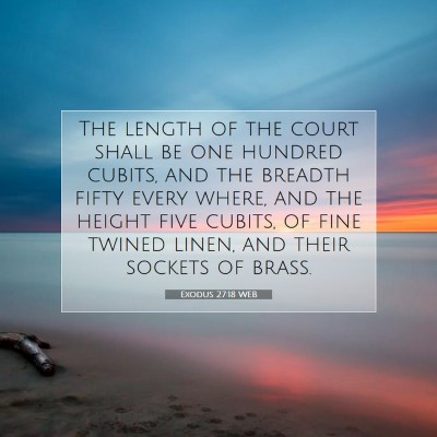 Picture 07 - Exodus 27:18 WEB - The length of the court shall be one hundred - Bible Verse Picture