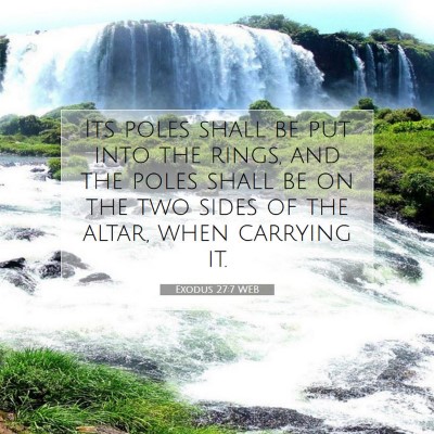 Picture 07 - Exodus 27:7 WEB - Its poles shall be put into the rings, and the - Bible Verse Picture