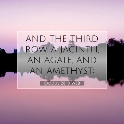 Picture 07 - Exodus 28:19 WEB - and the third row a jacinth, an agate, and an - Bible Verse Picture