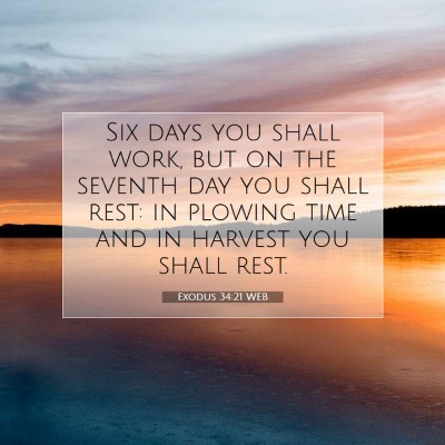 Picture 07 - Exodus 34:21 WEB - Six days you shall work, but on the seventh day - Bible Verse Picture
