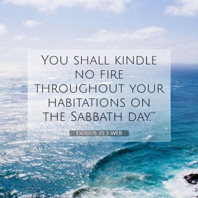 Picture 07 - Exodus 35:3 WEB - You shall kindle no fire throughout your - Bible Verse Picture