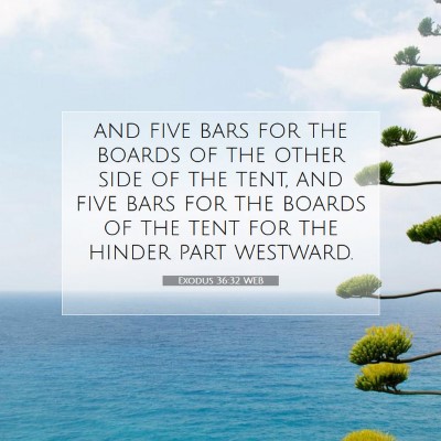 Picture 07 - Exodus 36:32 WEB - and five bars for the boards of the other side of - Bible Verse Picture