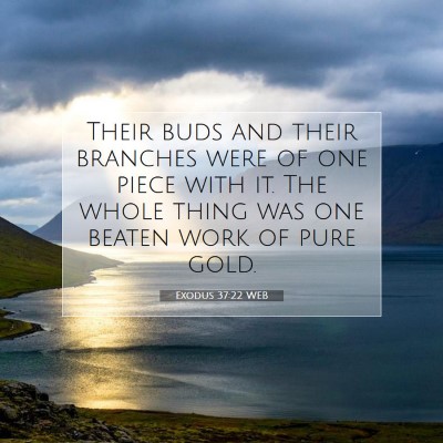 Picture 07 - Exodus 37:22 WEB - Their buds and their branches were of one piece - Bible Verse Picture