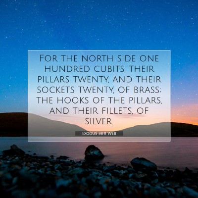 Picture 07 - Exodus 38:11 WEB - For the north side one hundred cubits, their - Bible Verse Picture
