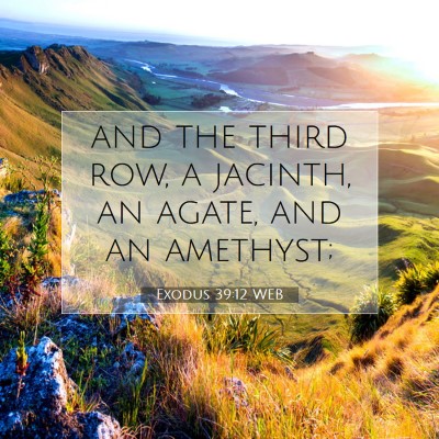 Picture 07 - Exodus 39:12 WEB - and the third row, a jacinth, an agate, and an - Bible Verse Picture