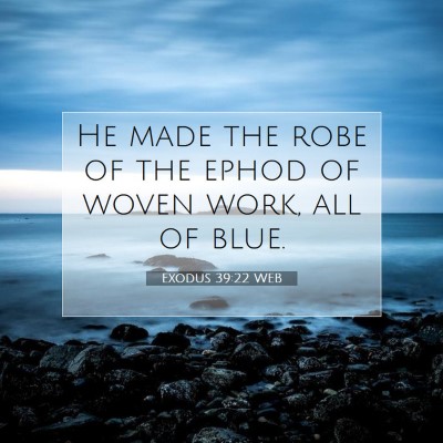 Picture 07 - Exodus 39:22 WEB - He made the robe of the ephod of woven work, all - Bible Verse Picture