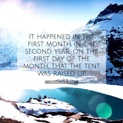 Picture 07 - Exodus 40:17 WEB - It happened in the first month in the second - Bible Verse Picture