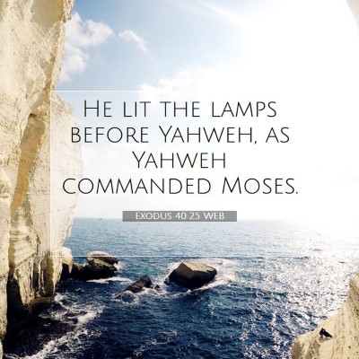 Picture 07 - Exodus 40:25 WEB - He lit the lamps before Yahweh, as Yahweh - Bible Verse Picture