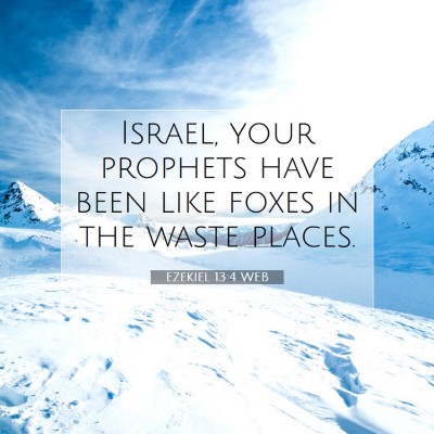 Picture 07 - Ezekiel 13:4 WEB - Israel, your prophets have been like foxes in the - Bible Verse Picture