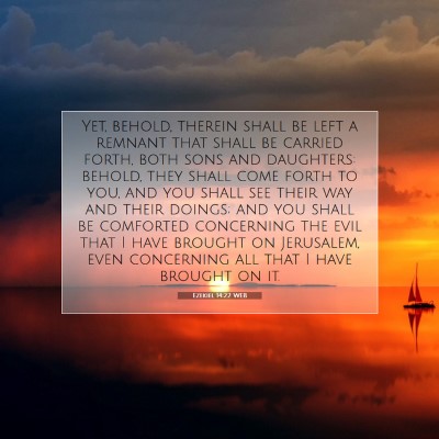 Picture 07 - Ezekiel 14:22 WEB - Yet, behold, therein shall be left a remnant that - Bible Verse Picture