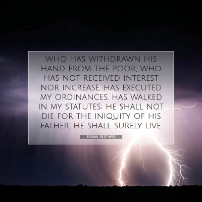 Picture 07 - Ezekiel 18:17 WEB - who has withdrawn his hand from the poor, who has - Bible Verse Picture