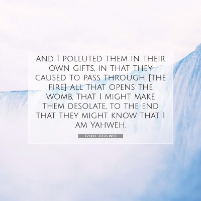 Picture 07 - Ezekiel 20:26 WEB - and I polluted them in their own gifts, in that - Bible Verse Picture