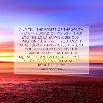 Picture 07 - Ezekiel 20:47 WEB - and tell the forest of the South, Hear the word - Bible Verse Picture
