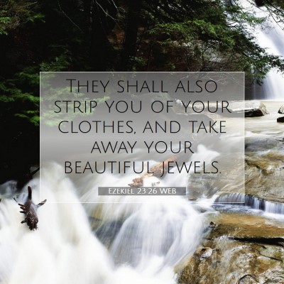 Picture 07 - Ezekiel 23:26 WEB - They shall also strip you of your clothes, and - Bible Verse Picture