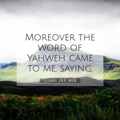 Picture 07 - Ezekiel 28:11 WEB - Moreover the word of Yahweh came to me, - Bible Verse Picture
