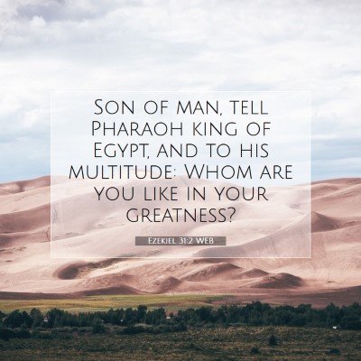 Picture 07 - Ezekiel 31:2 WEB - Son of man, tell Pharaoh king of Egypt, and to - Bible Verse Picture