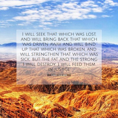 Picture 07 - Ezekiel 34:16 WEB - I will seek that which was lost, and will bring - Bible Verse Picture