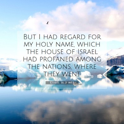 Picture 07 - Ezekiel 36:21 WEB - But I had regard for my holy name, which the - Bible Verse Picture