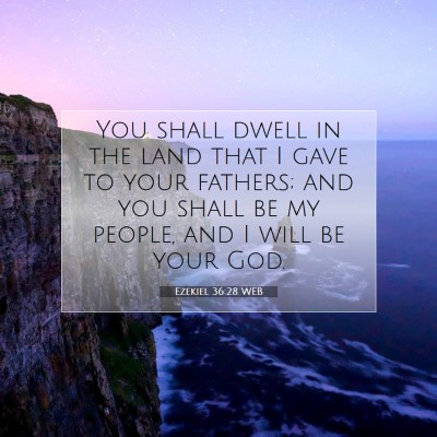 Picture 07 - Ezekiel 36:28 WEB - You shall dwell in the land that I gave to your - Bible Verse Picture