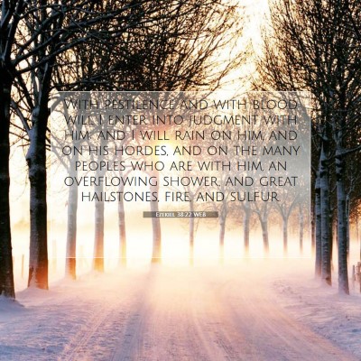 Picture 07 - Ezekiel 38:22 WEB - With pestilence and with blood will I enter into - Bible Verse Picture