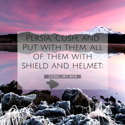 Picture 07 - Ezekiel 38:5 WEB - Persia, Cush, and Put with them, all of them with - Bible Verse Picture