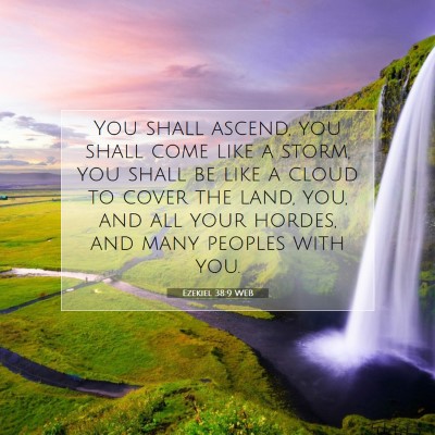 Picture 07 - Ezekiel 38:9 WEB - You shall ascend, you shall come like a storm, - Bible Verse Picture