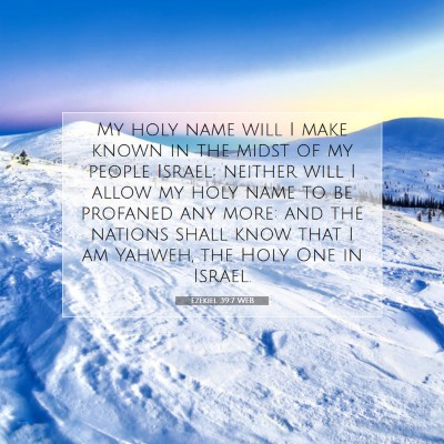 Picture 07 - Ezekiel 39:7 WEB - My holy name will I make known in the midst of my - Bible Verse Picture