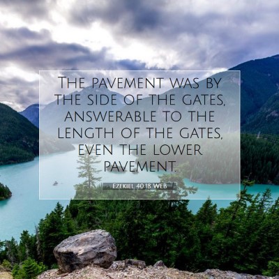 Picture 07 - Ezekiel 40:18 WEB - The pavement was by the side of the gates, - Bible Verse Picture