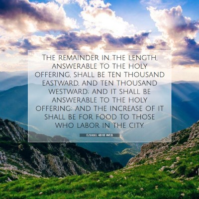 Picture 07 - Ezekiel 48:18 WEB - The remainder in the length, answerable to the - Bible Verse Picture