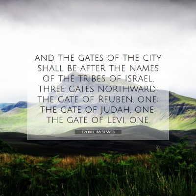 Picture 07 - Ezekiel 48:31 WEB - and the gates of the city shall be after the - Bible Verse Picture