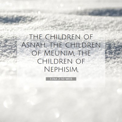 Picture 07 - Ezra 2:50 WEB - the children of Asnah, the children of Meunim, - Bible Verse Picture