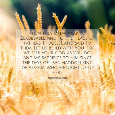 Picture 07 - Ezra 4:2 WEB - then they drew near to Zerubbabel, and to the - Bible Verse Picture