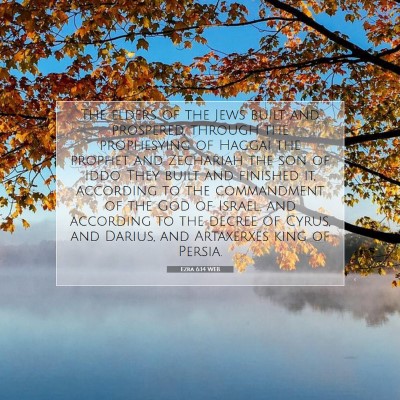 Picture 07 - Ezra 6:14 WEB - The elders of the Jews built and prospered, - Bible Verse Picture