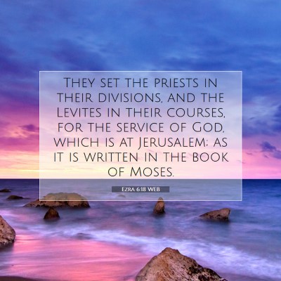 Picture 07 - Ezra 6:18 WEB - They set the priests in their divisions, and the - Bible Verse Picture