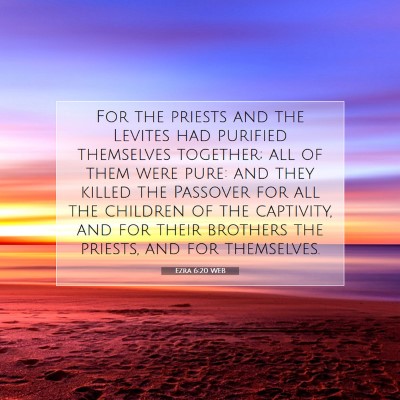 Picture 07 - Ezra 6:20 WEB - For the priests and the Levites had purified - Bible Verse Picture
