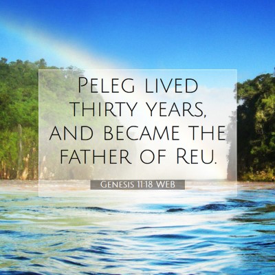 Picture 07 - Genesis 11:18 WEB - Peleg lived thirty years, and became the father - Bible Verse Picture