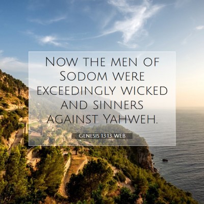 Picture 07 - Genesis 13:13 WEB - Now the men of Sodom were exceedingly wicked and - Bible Verse Picture