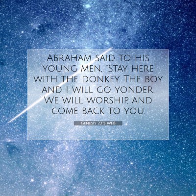 Picture 07 - Genesis 22:5 WEB - Abraham said to his young men, 