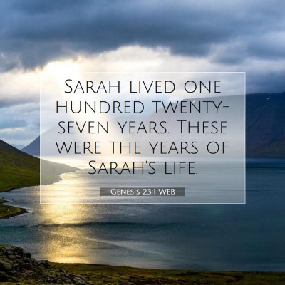 Picture 07 - Genesis 23:1 WEB - Sarah lived one hundred twenty-seven years. These - Bible Verse Picture