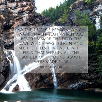 Picture 07 - Genesis 23:17 WEB - So the field of Ephron, which was in Machpelah, - Bible Verse Picture
