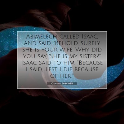 Picture 07 - Genesis 26:9 WEB - Abimelech called Isaac, and said, 