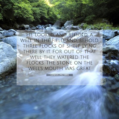 Picture 07 - Genesis 29:2 WEB - He looked, and behold, a well in the field, and, - Bible Verse Picture
