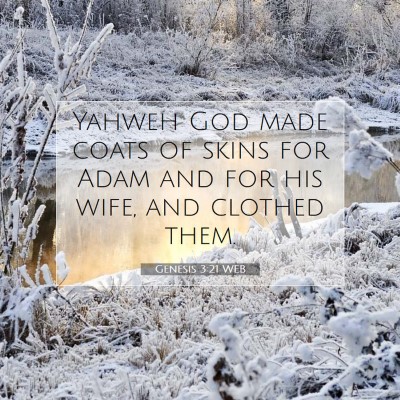 Picture 07 - Genesis 3:21 WEB - Yahweh God made coats of skins for Adam and for - Bible Verse Picture