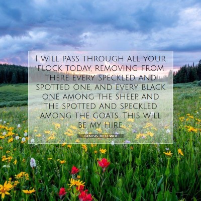 Picture 07 - Genesis 30:32 WEB - I will pass through all your flock today, - Bible Verse Picture