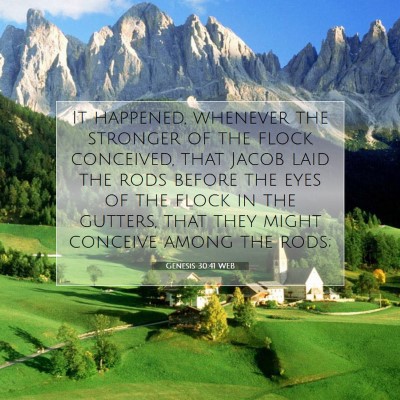 Picture 07 - Genesis 30:41 WEB - It happened, whenever the stronger of the flock - Bible Verse Picture