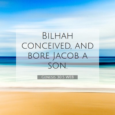 Picture 07 - Genesis 30:5 WEB - Bilhah conceived, and bore Jacob a - Bible Verse Picture