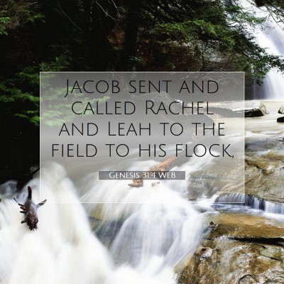 Picture 07 - Genesis 31:4 WEB - Jacob sent and called Rachel and Leah to the - Bible Verse Picture