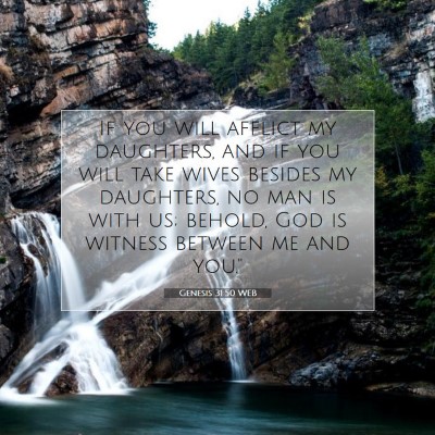 Picture 07 - Genesis 31:50 WEB - If you will afflict my daughters, and if you will - Bible Verse Picture